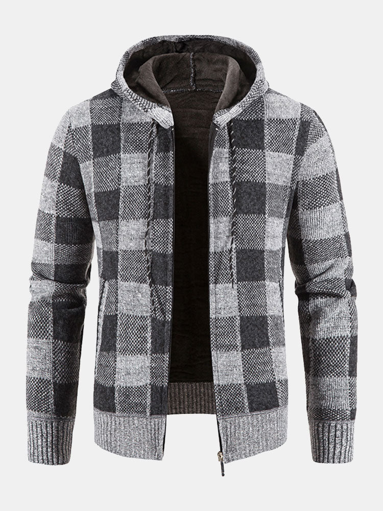 George -  Checkered Zip-Up Hoodie