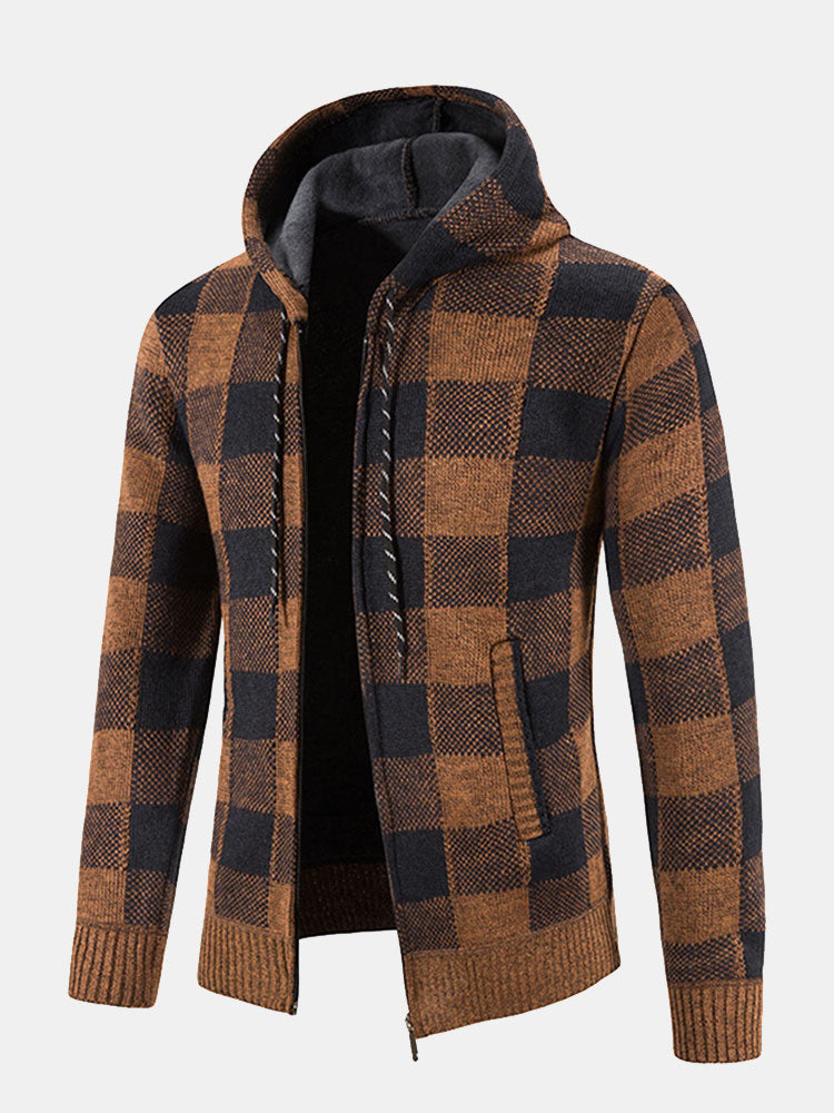 George -  Checkered Zip-Up Hoodie