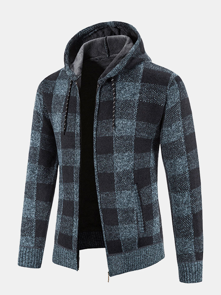 George -  Checkered Zip-Up Hoodie
