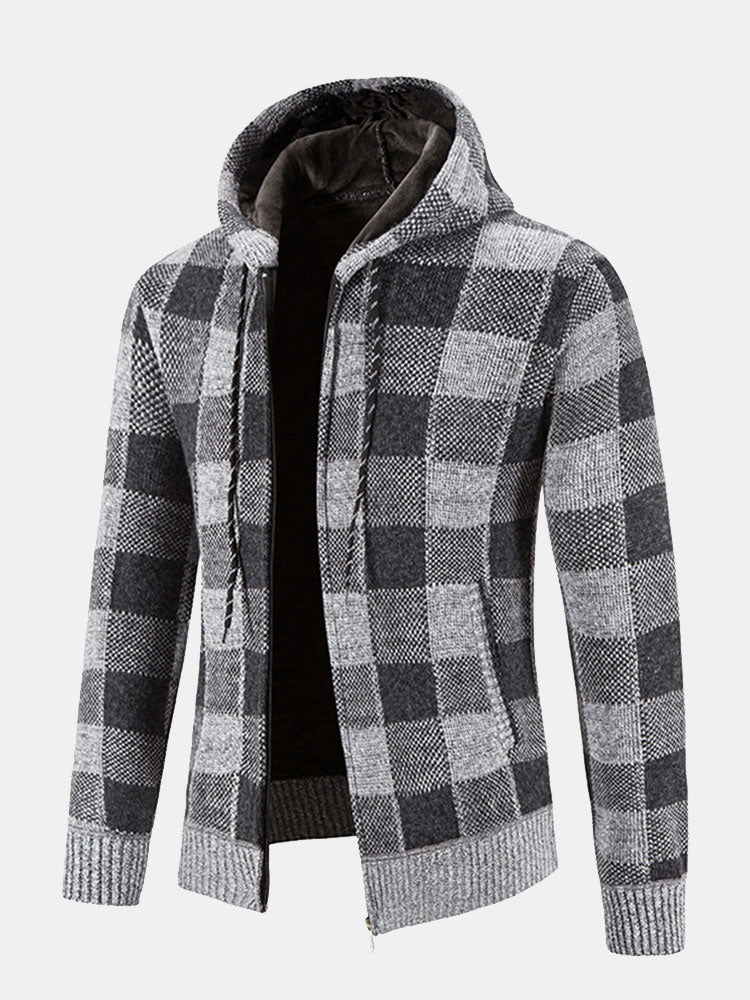 George -  Checkered Zip-Up Hoodie