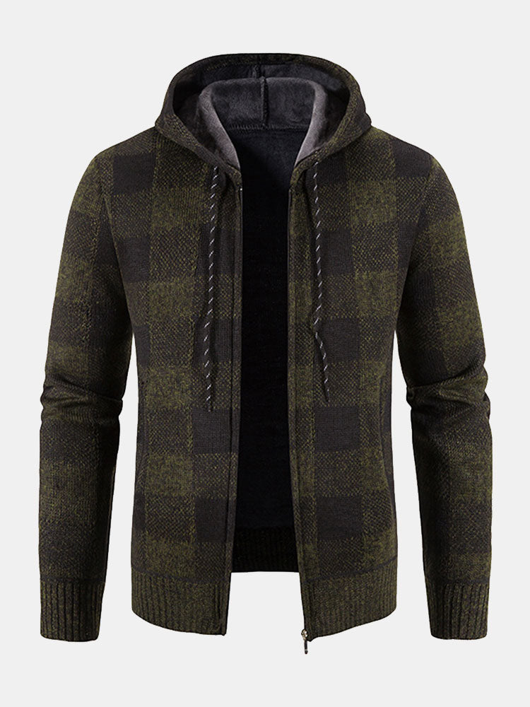 George -  Checkered Zip-Up Hoodie