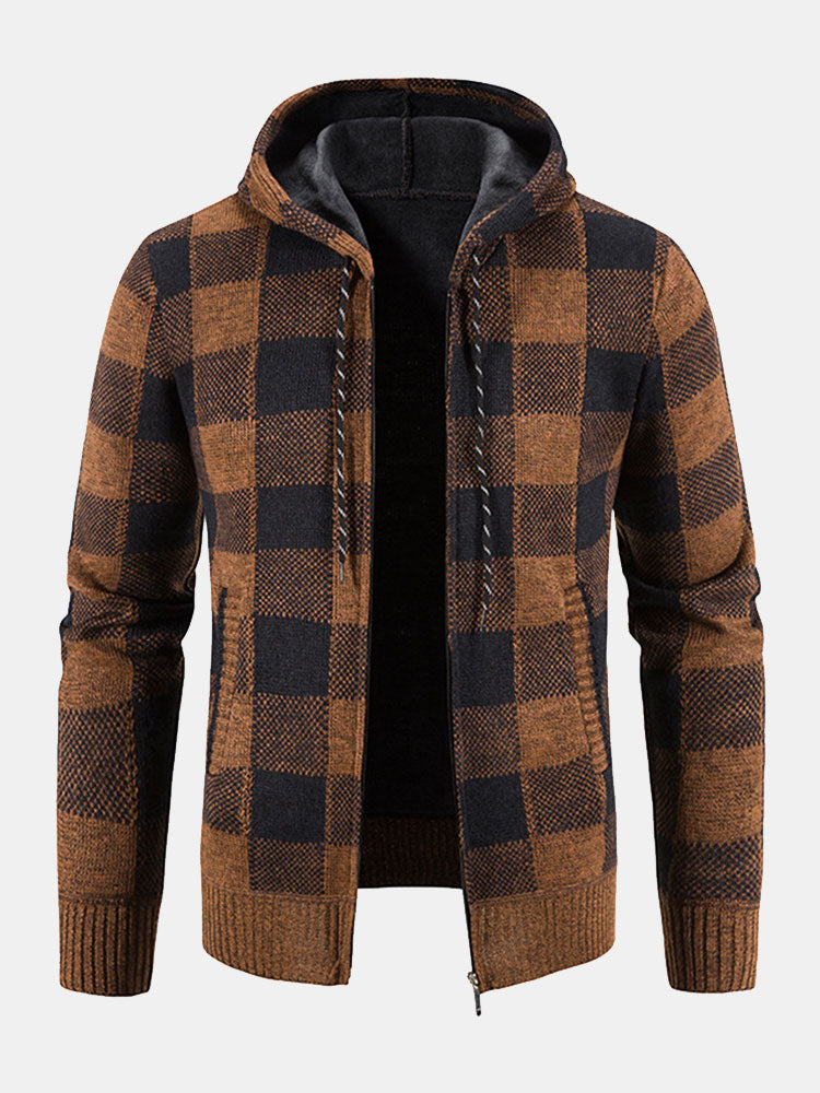 George -  Checkered Zip-Up Hoodie
