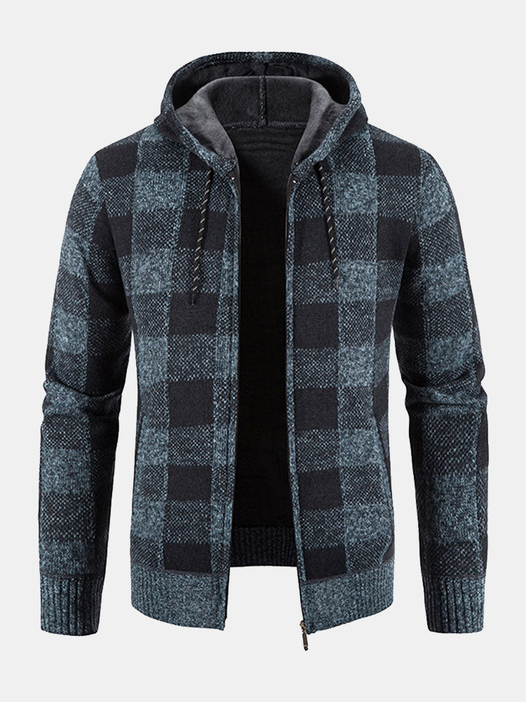 George -  Checkered Zip-Up Hoodie