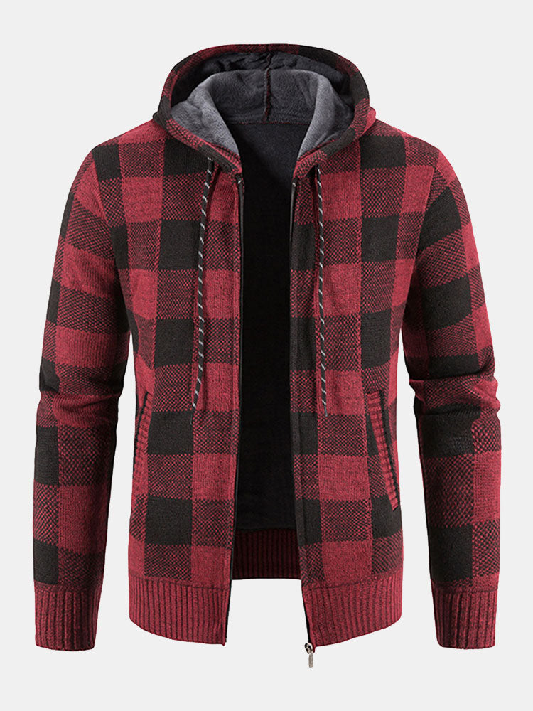George -  Checkered Zip-Up Hoodie